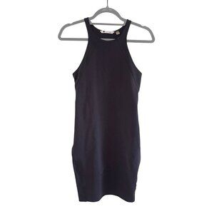 Theory 38 Black Sleeveless Racerback Bodycon Dress Size S Made In USA